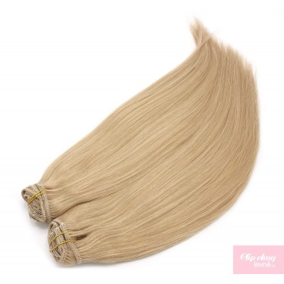 Clip in maxi set 63cm pravé lidské vlasy – REMY 240g – PŘÍRODNÍ BLOND