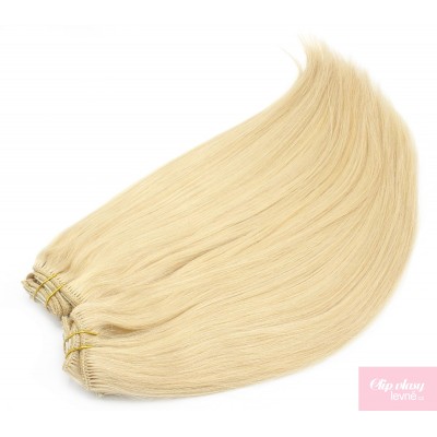 Clip in maxi set 63cm pravé lidské vlasy – REMY 240g – SVĚTLEJŠÍ BLOND