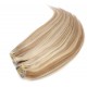 Clip in maxi set 63cm pravé lidské vlasy – REMY 240g – SVĚTLÝ MELÍR