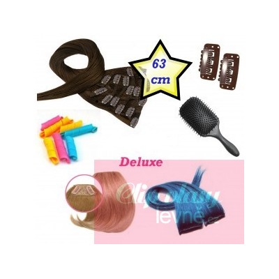 Clip in deluxe balíček – clip maxi set 63cm REMY pravé lidské