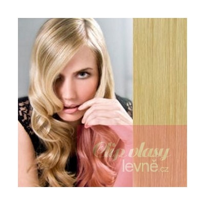 Clip in vlasy 43cm 100% lidské - REMY 70g – přírodní blond