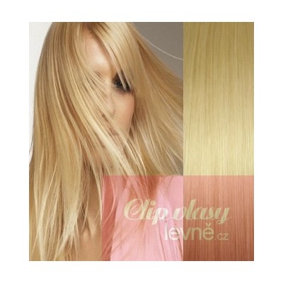 Clip in vlasy 43cm 100% lidské - REMY 70g – světlejší blond