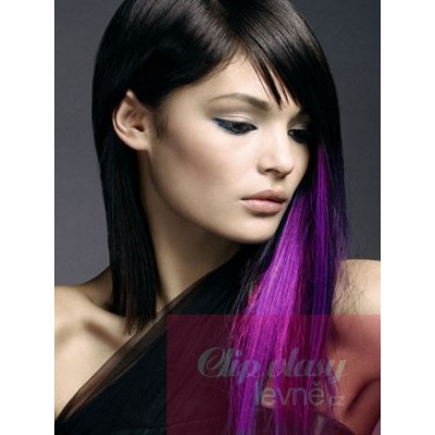 Clip in pramínek – REMY 100% lidské vlasy – fialová