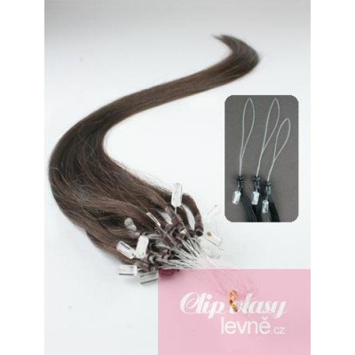 Vlasy pro metodu Micro Ring / Easy Loop / Easy Ring / Micro Loop 40cm – tmavě hnědé