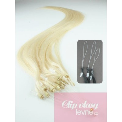 Vlasy pro metodu Micro Ring / Easy Loop / Easy Ring / Micro Loop 40cm – platinová blond