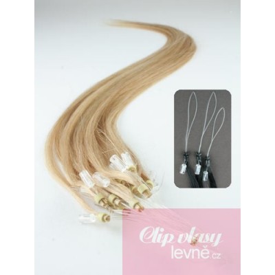 Vlasy pro metodu Micro Ring / Easy Loop / Easy Ring / Micro Loop 60cm – přírodní blond