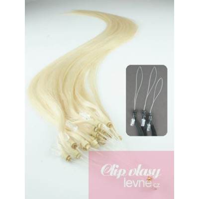 Vlasy pro metodu Micro Ring / Easy Loop / Easy Ring / Micro Loop 60cm – platinová blond