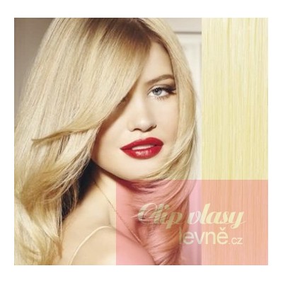 Vlasy pro metodu Pu Extension / TapeX / Tape Hair / Tape IN 40cm - nejsvětlejší blond