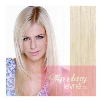 Vlasy pro metodu Pu Extension / TapeX / Tape Hair / Tape IN 60cm - platinová blond
