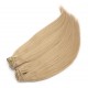 Clip in maxi set 43cm pravé lidské vlasy - REMY 140g - přírodní blond