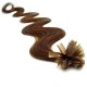 Vlnité vlasy k prodlužování keratinem 50cm - světlejší hnědé