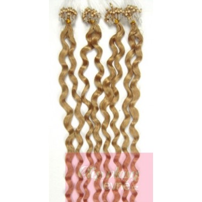 Kudrnaté vlasy pro metodu Micro Ring / Easy Loop 50cm – přírodní blond