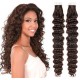 Kudrnaté vlasy pro metodu TapeX / Tape Hair / Tape IN 50cm - tmavě hnědé