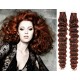 Kudrnaté vlasy pro metodu TapeX / Tape Hair / Tape IN 50cm - měděná