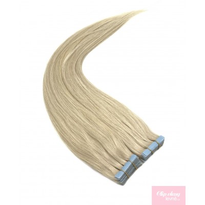 Vlasy pro metodu Invisible Tape / TapeX / Tape Hair / Tape IN 50cm - platinová blond
