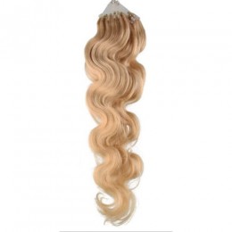 Vlnité vlasy pro metodu Micro Ring / Easy Loop 50cm – přírodní blond