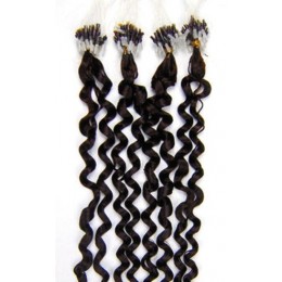 Kudrnaté vlasy pro metodu Micro Ring / Easy Loop 50cm – přírodní černé