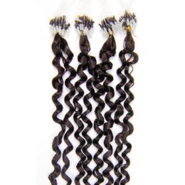 Kudrnaté vlasy pro metodu Micro Ring / Easy Loop 60cm – tmavě hnědé