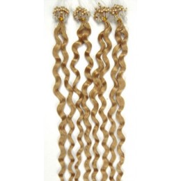 Kudrnaté vlasy pro metodu Micro Ring / Easy Loop 60cm – přírodní blond