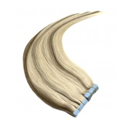 Vlasy pro metodu Invisible Tape / TapeX / Tape Hair / Tape IN 50cm - platina/světle hnědá